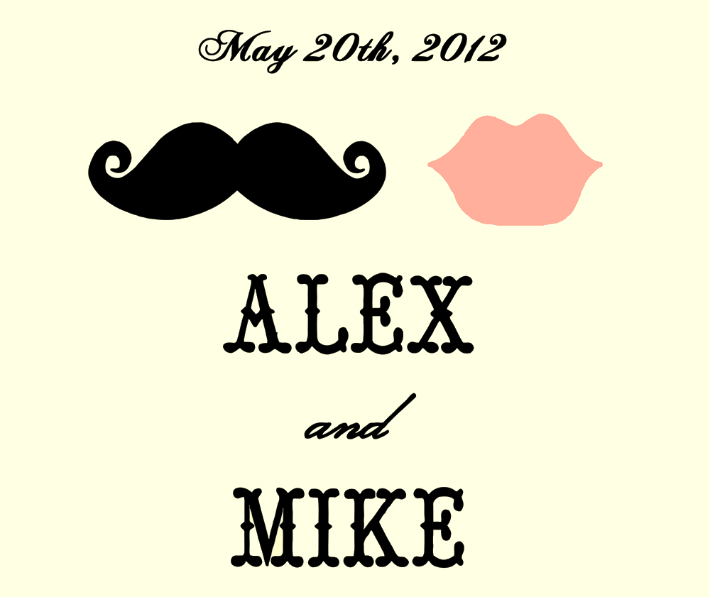 Mission: Create simple design for wedding tote bags utilizing mustache and lips