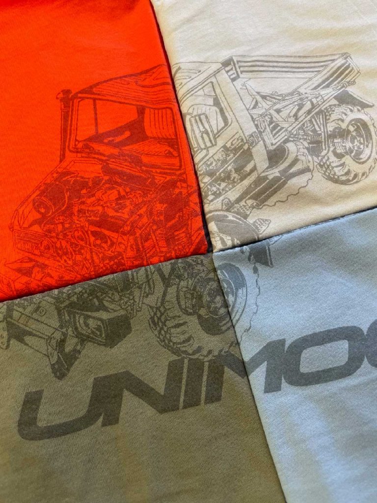 Tonal screen printing on different shades of tees